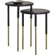 Kyrie 24.5 X 15 inch Black / Antique Brass Nesting End Tables, Set Of 2